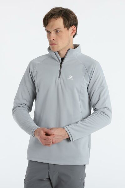 Climbolic Dali Yarım Fermuarlı Polar Sweat Açık Gri - 2XL