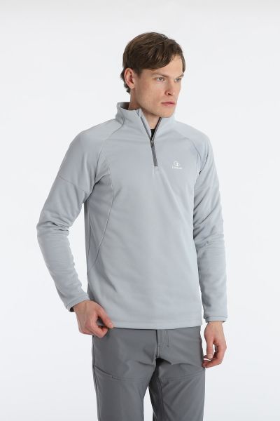 Climbolic Dali Yarım Fermuarlı Polar Sweat Açık Gri - 3XL