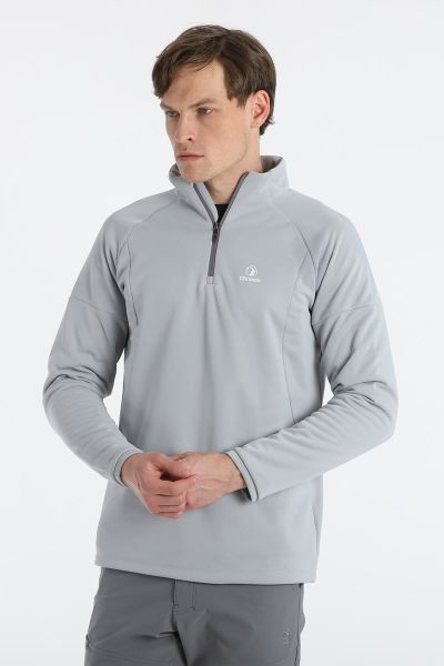 Climbolic Dali Yarım Fermuarlı Polar Sweat Açık Gri - 3XL