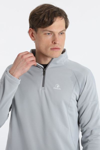 Climbolic Dali Yarım Fermuarlı Polar Sweat Açık Gri - 3XL