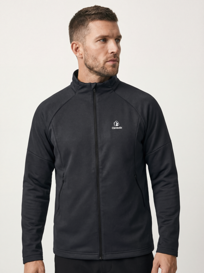 Climbolic Vista Tam Fermuarlı Erkek Polar Ceket Siyah - 2XL