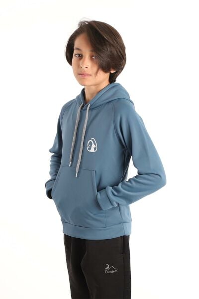 Climbolic Wave Çocuk Kapuşonlu Sweat Yeşil - 08 YAŞ