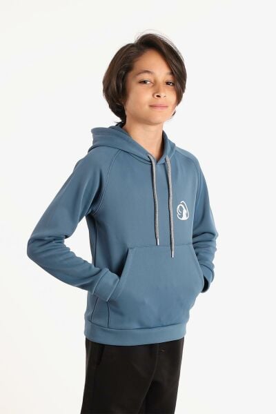 Climbolic Wave Çocuk Kapuşonlu Sweat Yeşil - 08 YAŞ