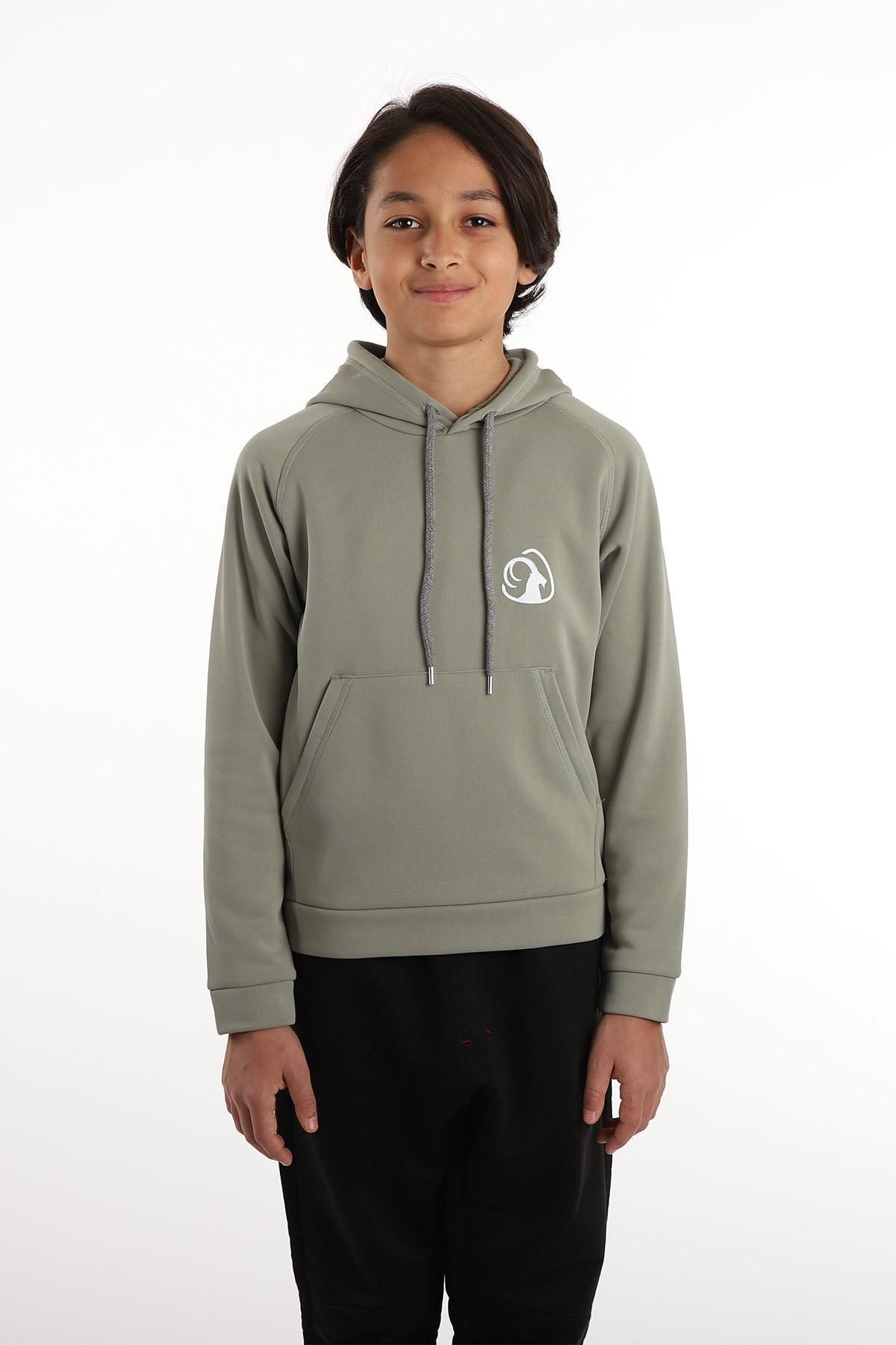 Climbolic Wave Çocuk Kapuşonlu Sweat Yeşil - 08 YAŞ