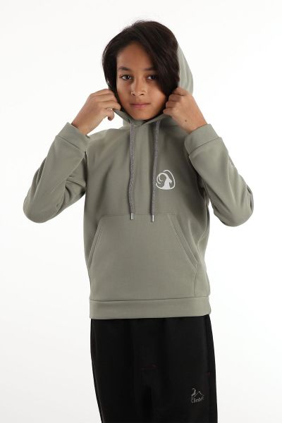 Climbolic Wave Çocuk Kapuşonlu Sweat Yeşil - 08 YAŞ