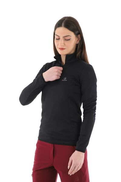 Climbolic Cindy Plus Yarım Fermuarlı Polar Siyah - XL