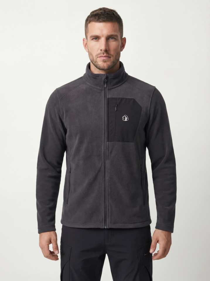 Climbolic Touran Tam Fermuarlı Polar Mont Antrasit - 3XL