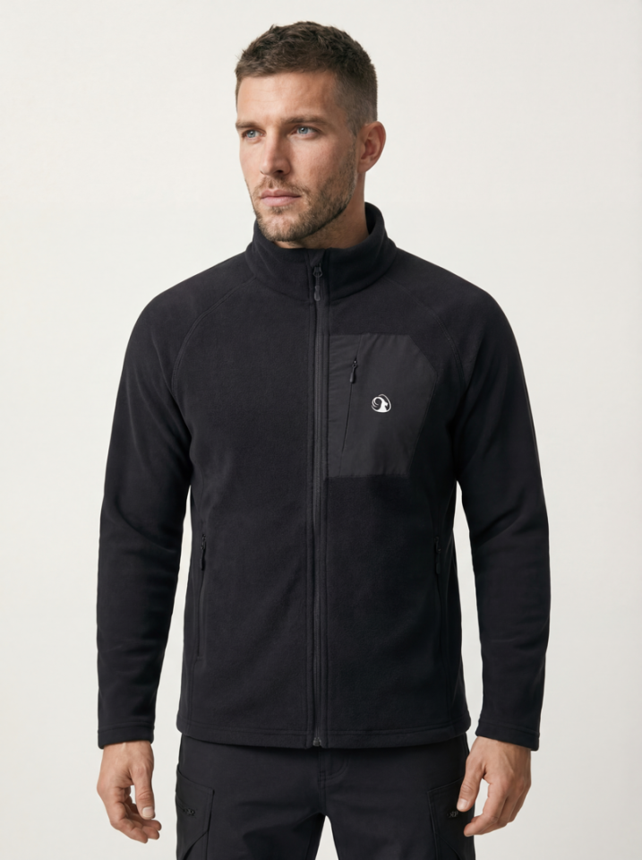 Climbolic Touran Tam Fermuarlı Polar Mont Siyah - 3XL