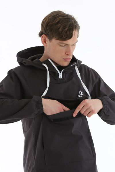 Climbolic Kanguru Kapüşonlu Erkek Rüzgarlık Antrasit - 2XL