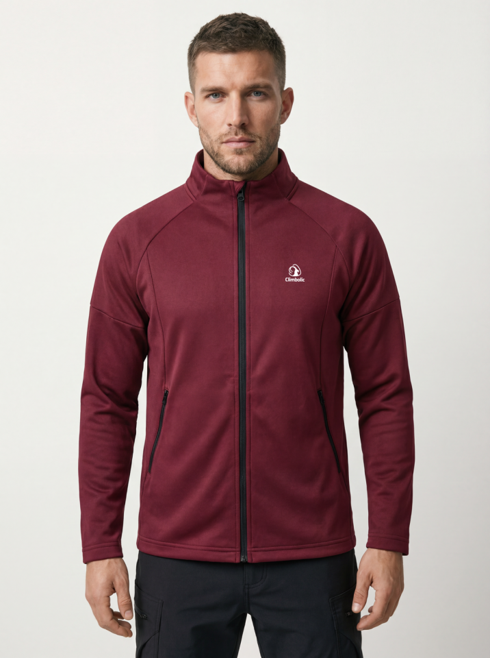 Climbolic Vista Tam Fermuarlı Erkek Polar Ceket Bordo - S