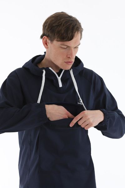 Climbolic Kanguru Kapüşonlu Erkek Rüzgarlık Lacivert - 2XL