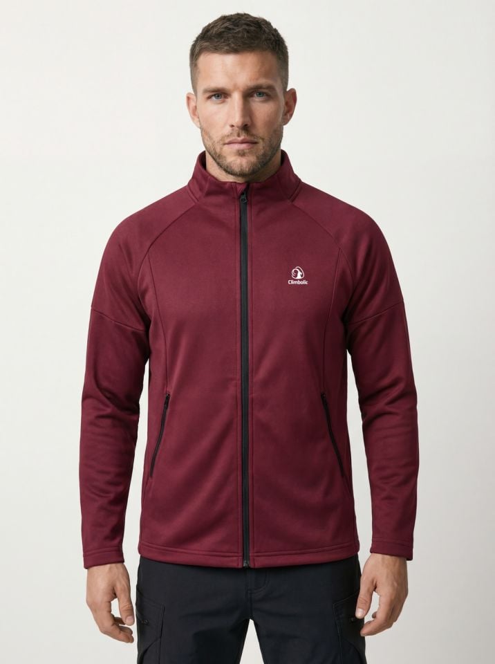 Climbolic Vista Tam Fermuarlı Erkek Polar Ceket Bordo - 2XL