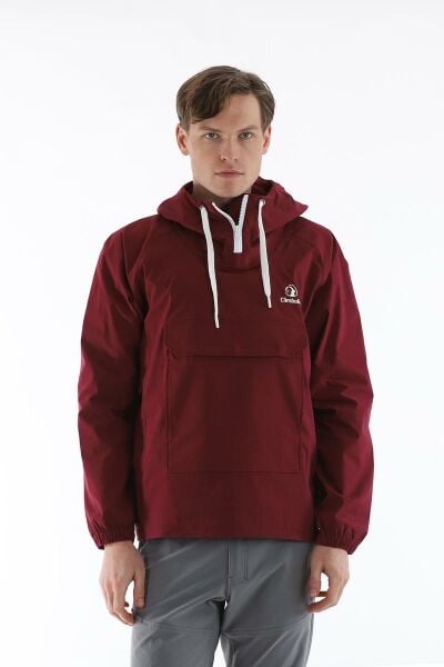 Climbolic Kanguru Kapüşonlu Erkek Rüzgarlık Bordo - 2XL