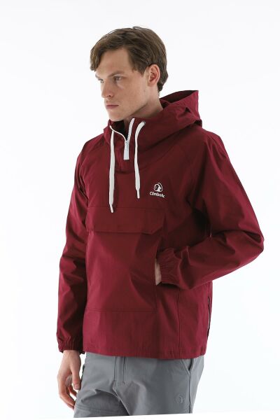 Climbolic Kanguru Kapüşonlu Erkek Rüzgarlık Bordo - 2XL