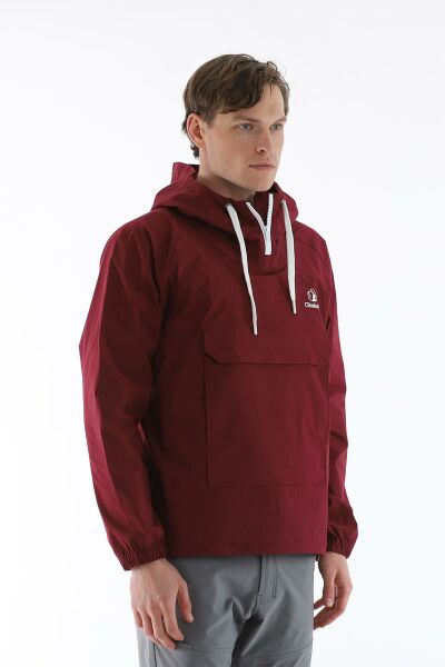 Climbolic Kanguru Kapüşonlu Erkek Rüzgarlık Bordo - 2XL