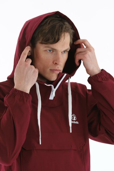 Climbolic Kanguru Kapüşonlu Erkek Rüzgarlık Bordo - 2XL