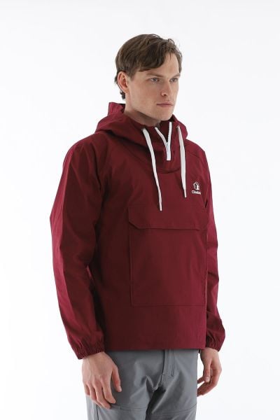 Climbolic Kanguru Kapüşonlu Erkek Rüzgarlık Bordo - 3XL