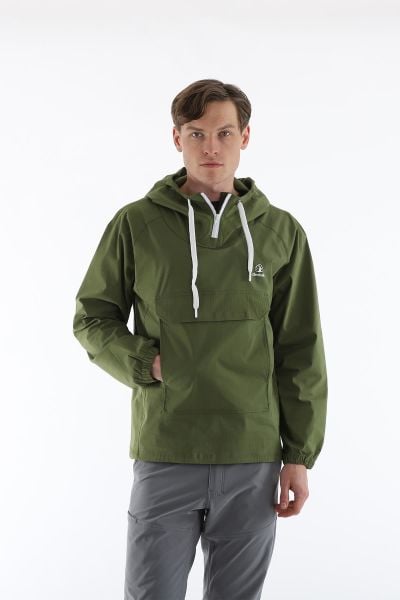 Climbolic Kanguru Kapüşonlu Erkek Rüzgarlık Olive - 2XL