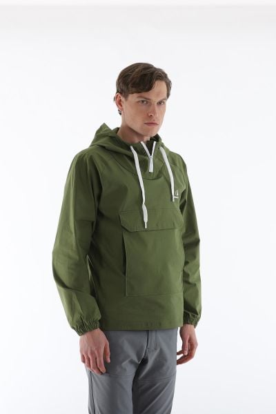Climbolic Kanguru Kapüşonlu Erkek Rüzgarlık Olive - 2XL