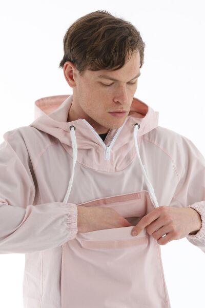 Climbolic Kanguru Kapüşonlu Erkek Rüzgarlık Açik Pembe - 2XL
