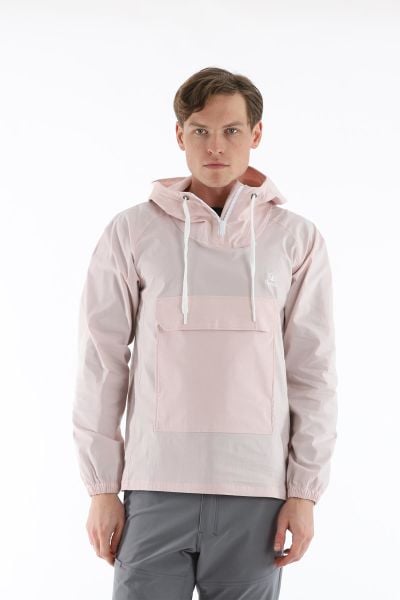 Climbolic Kanguru Kapüşonlu Erkek Rüzgarlık Açik Pembe - 3XL