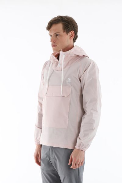 Climbolic Kanguru Kapüşonlu Erkek Rüzgarlık Açik Pembe - 3XL