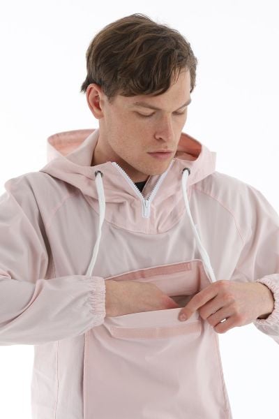 Climbolic Kanguru Kapüşonlu Erkek Rüzgarlık Açik Pembe - 3XL