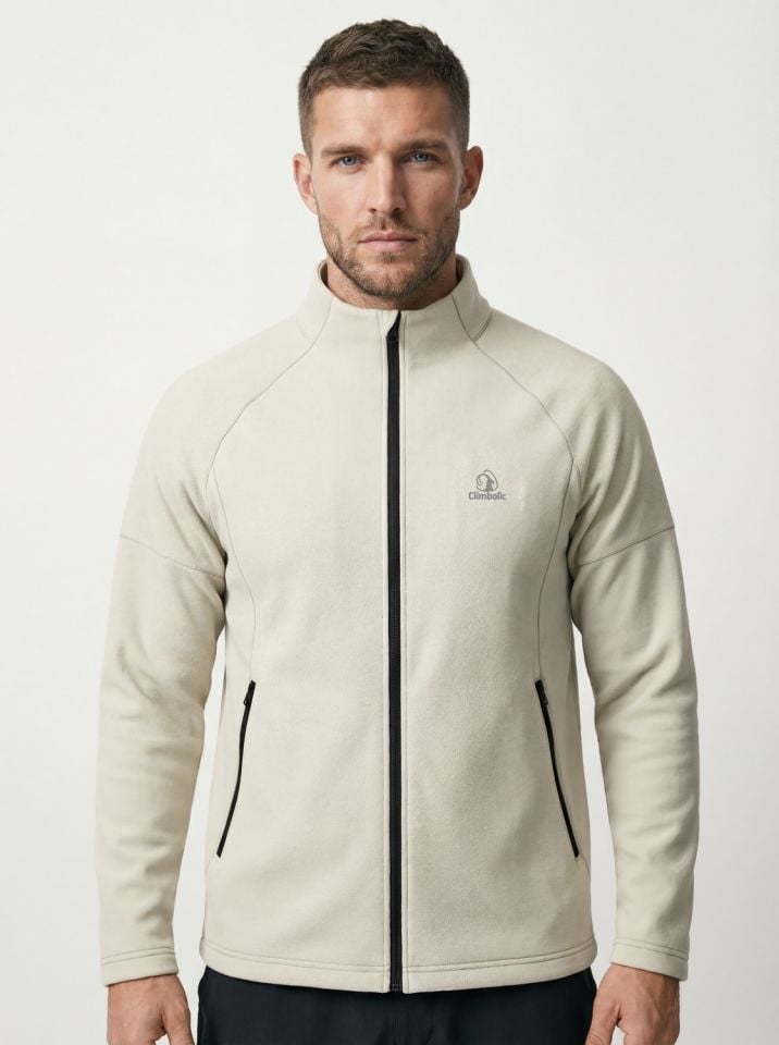 Climbolic Vista Tam Fermuarlı Erkek Polar Ceket Bej - 3XL