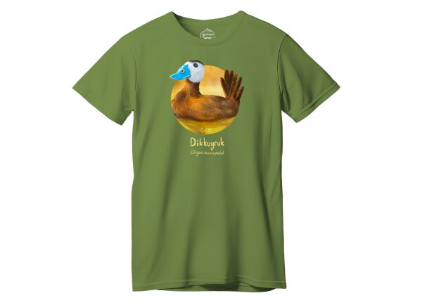 Climbolic Fancy Birds Bisiklet Yaka T-shirt Haki - XL