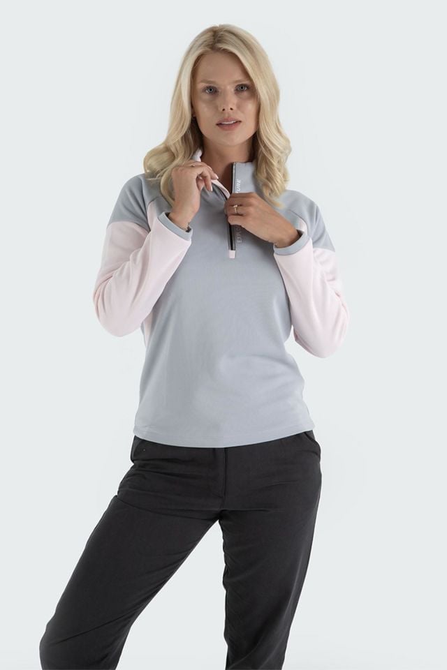 Climbolic Onyx Outdoor Polar Sweat Açık Gri Pembe - XL