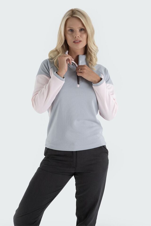 Climbolic Onyx Outdoor Polar Sweat Açık Gri Pembe - XL