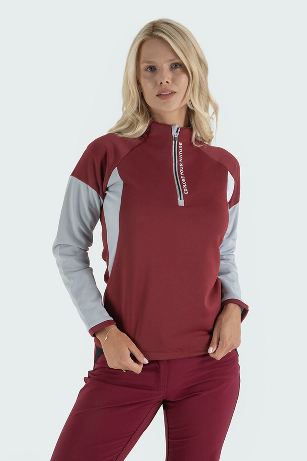 Climbolic Onyx Outdoor Polar Sweat Bordo Açık Gri - XL