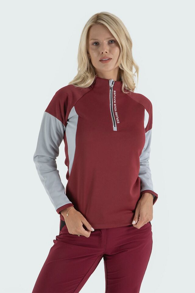 Climbolic Onyx Outdoor Polar Sweat Bordo Açık Gri - XL