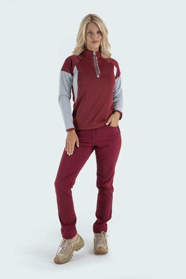 Climbolic Onyx Outdoor Polar Sweat Bordo Açık Gri - XL