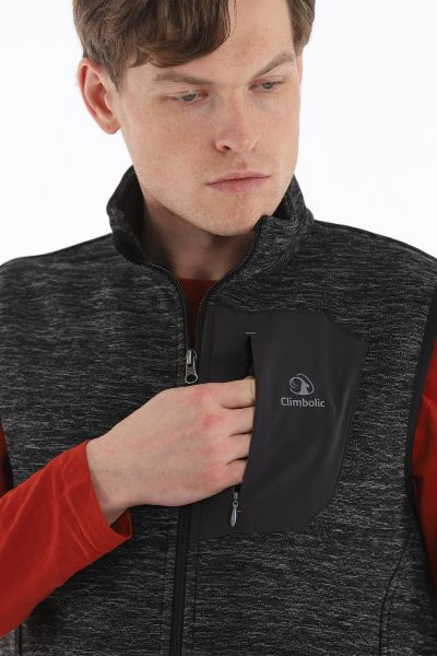 Climbolic Yıldırım Polar Erkek Yelek Siyah / Melanj - 2XL