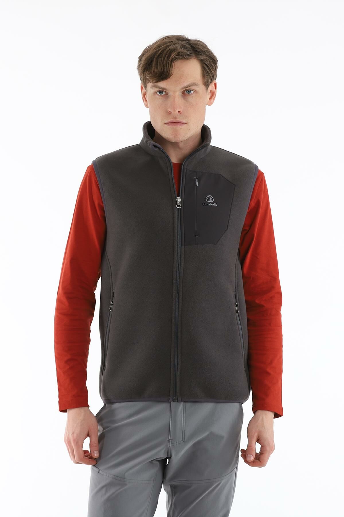 Climbolic Yıldırım Polar Erkek Yelek Gri / Siyah - 2XL
