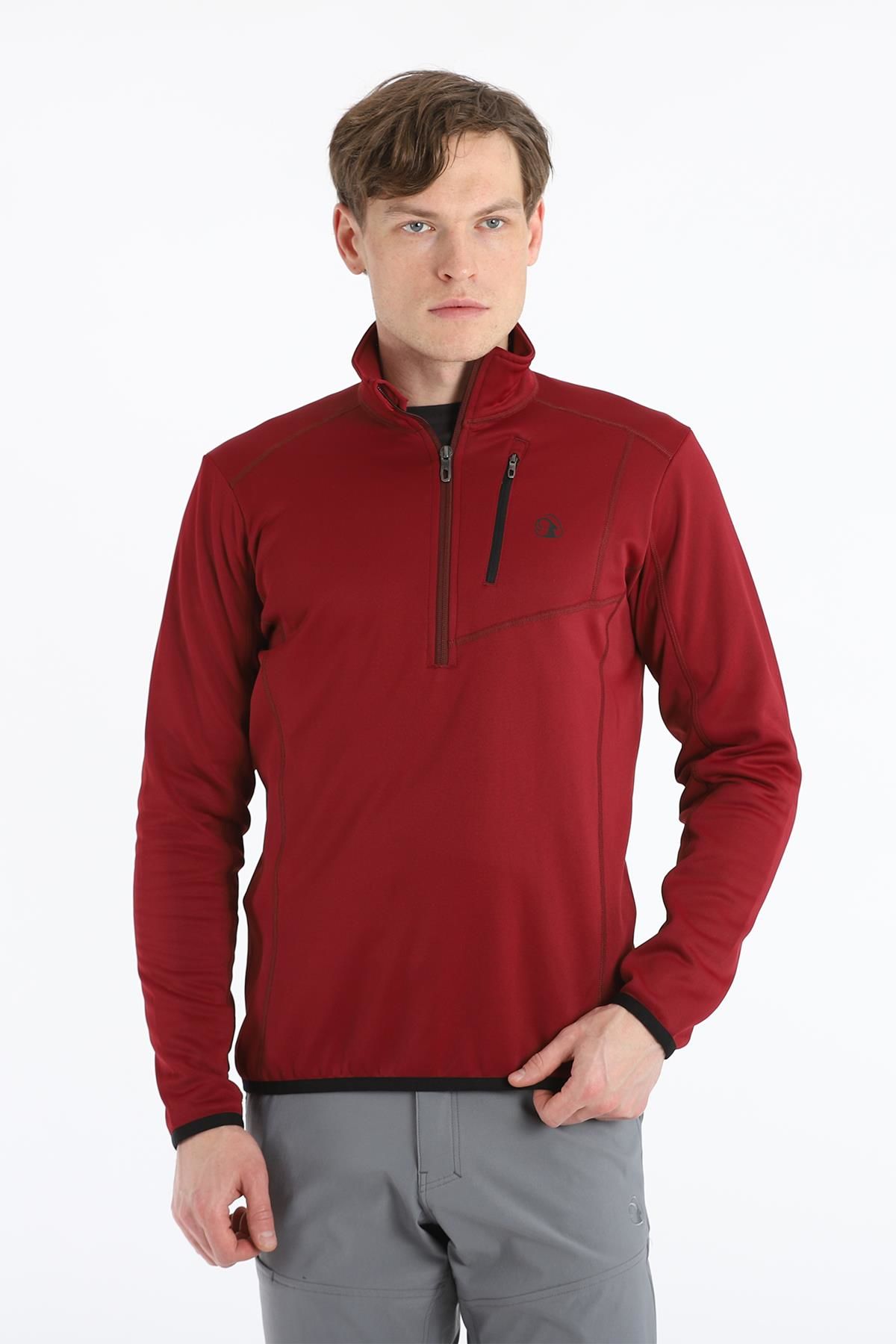 Climbolic Cascade Yarım Fermuarlı Polar Bordo - 2XL