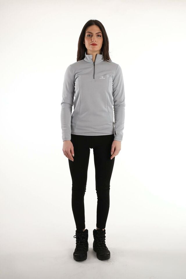 Climbolic Cindy Plus Yarım Fermuarlı Polar Gri - L