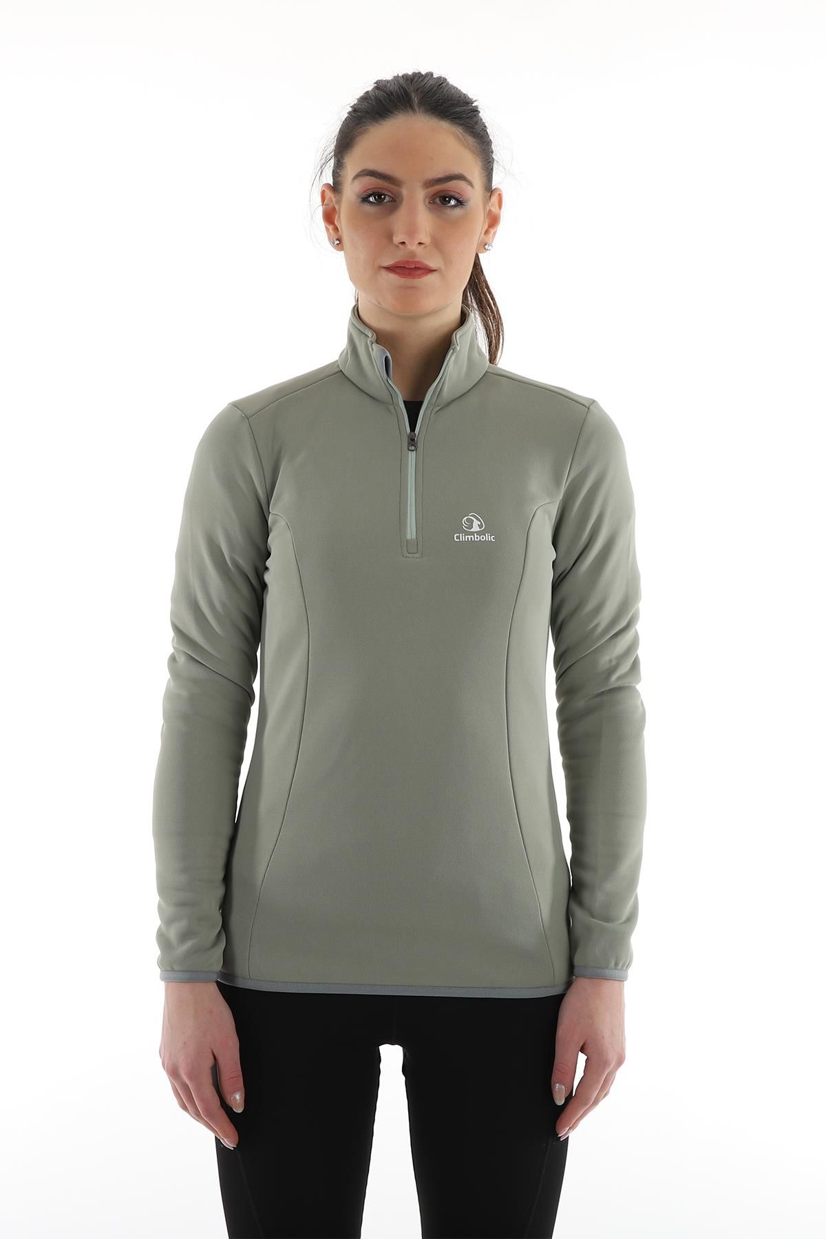 Climbolic Cindy Plus Yarım Fermuarlı Polar Açık Yeşil - L