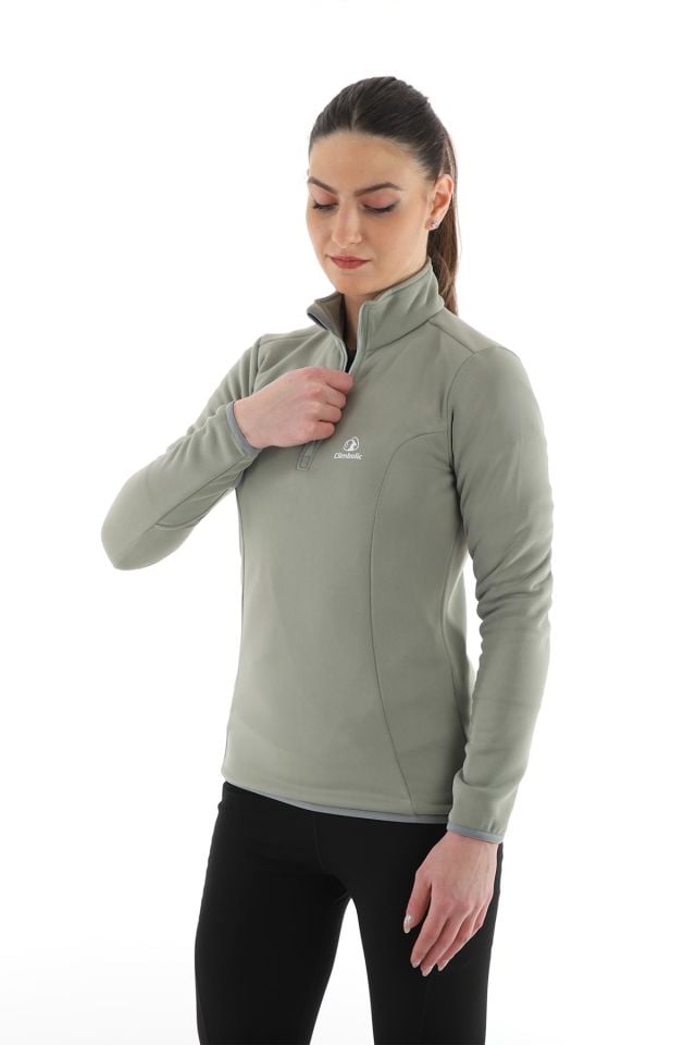 Climbolic Cindy Plus Yarım Fermuarlı Polar Açık Yeşil - L