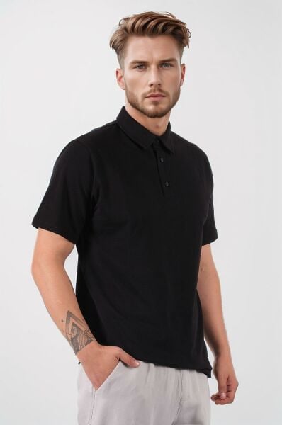 Climbolic Polo Yaka Erkek T-Shirt Siyah - L