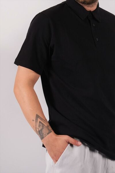 Climbolic Polo Yaka Erkek T-Shirt Siyah - L