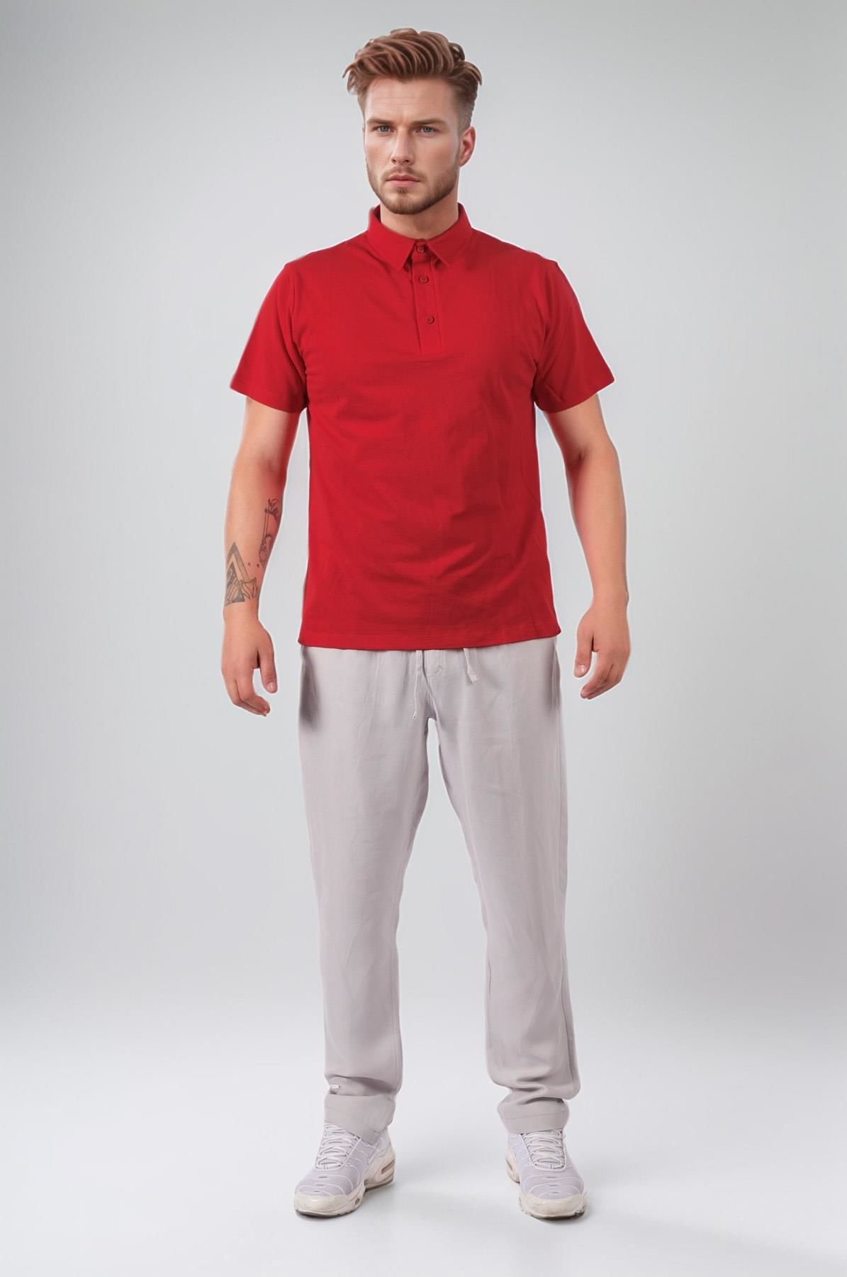 Climbolic Polo Yaka Erkek T-Shirt Kırmızı - XL