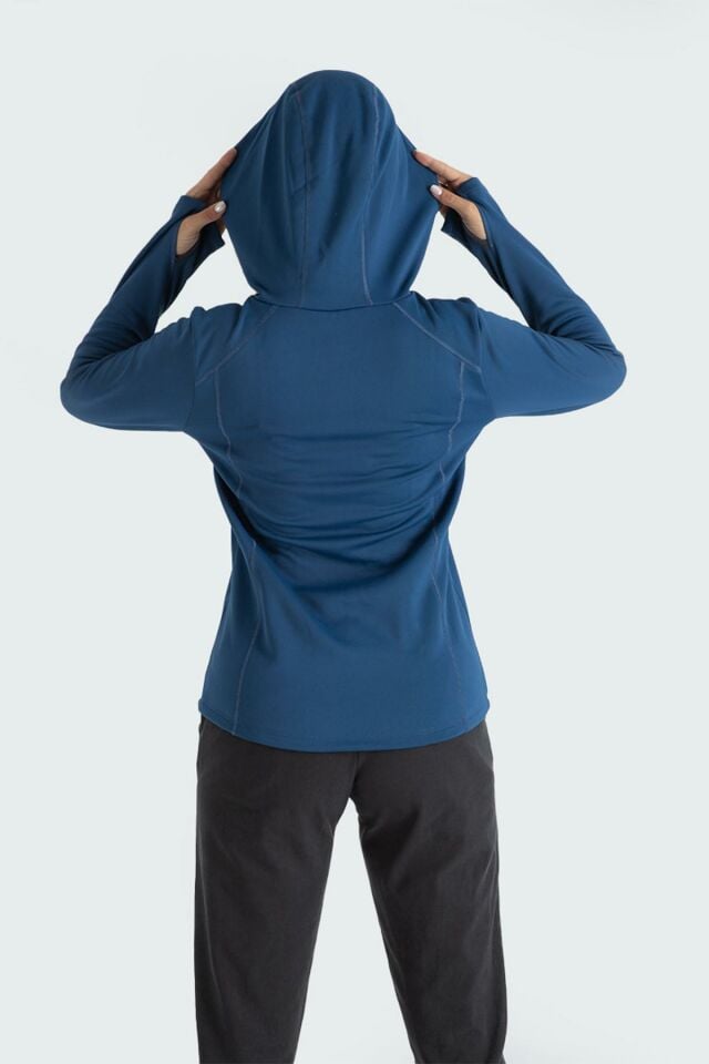 Climbolic Jade Kapüşonlu Polar Sweat Petrol - XL