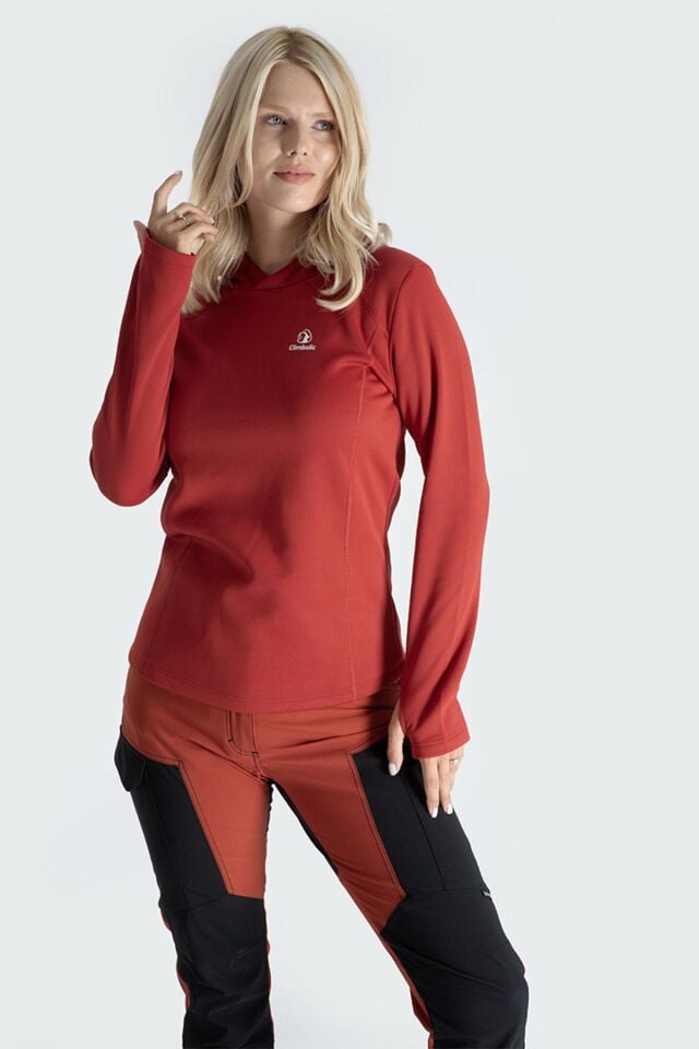 Climbolic Jade Kapüşonlu Polar Sweat Kırmızı - XL