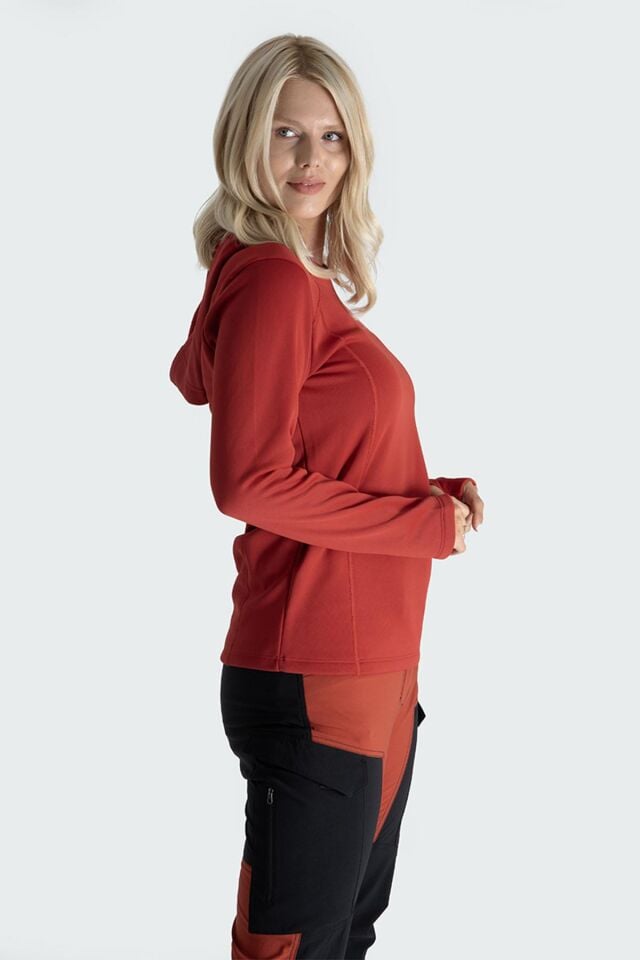 Climbolic Jade Kapüşonlu Polar Sweat Kırmızı - XL