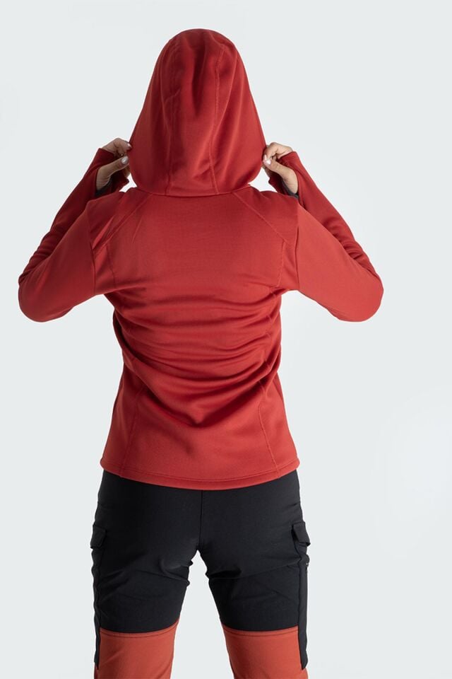 Climbolic Jade Kapüşonlu Polar Sweat Kırmızı - XL