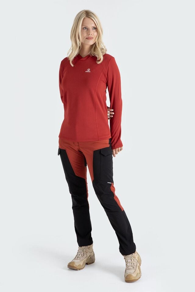 Climbolic Jade Kapüşonlu Polar Sweat Kırmızı - XL