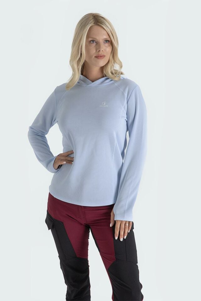 Climbolic Jade Kapüşonlu Polar Sweat Mavi - L