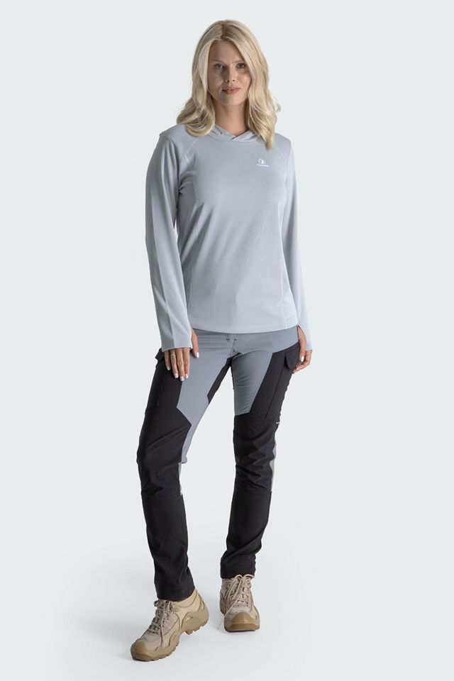 Climbolic Jade Kapüşonlu Polar Sweat Açık Gri - XL